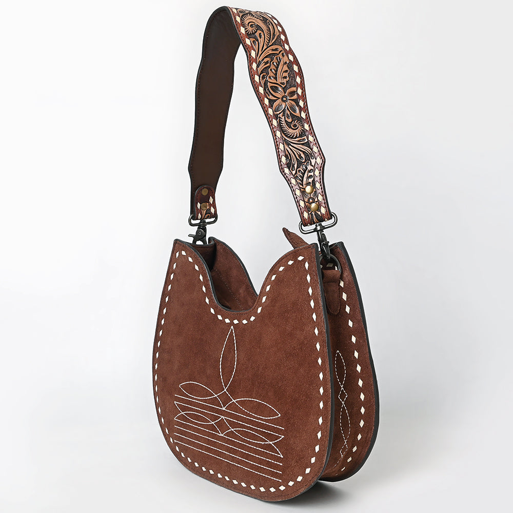 American Darling Hobo Suede Hand Tooled Genuine Leather