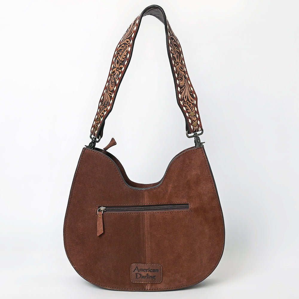 American Darling Hobo Suede Hand Tooled Genuine Leather