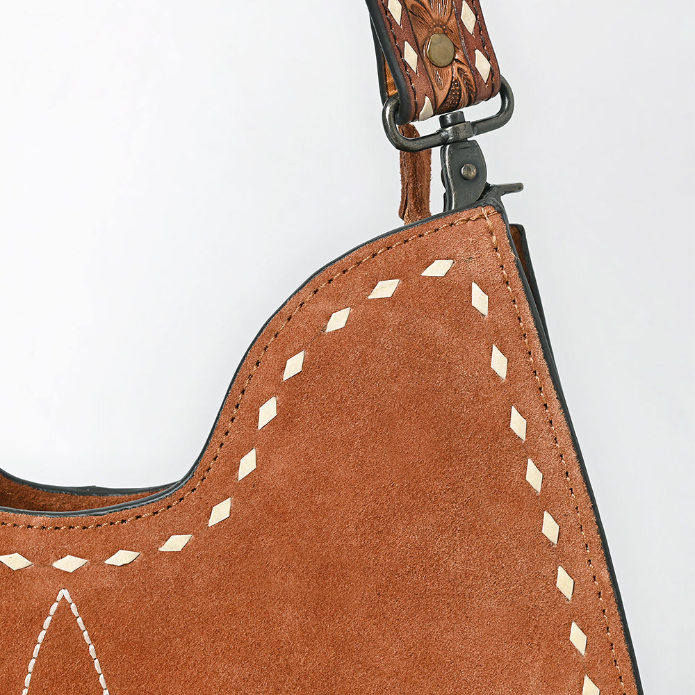 American Darling Hobo Suede Hand Tooled Genuine Leather