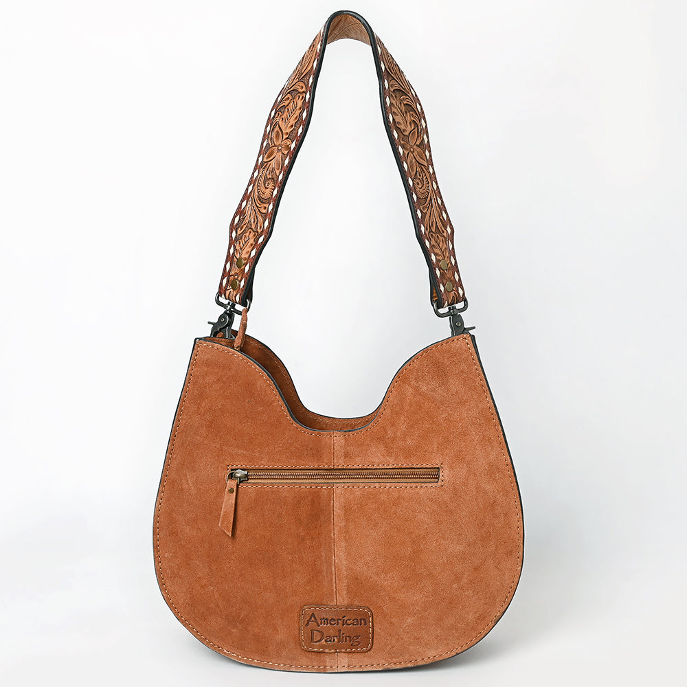 American Darling Hobo Suede Hand Tooled Genuine Leather