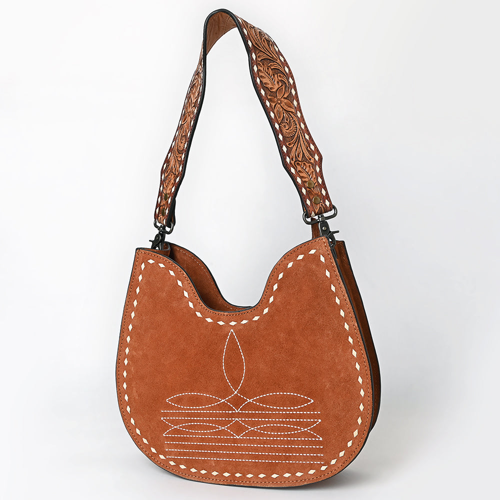 American Darling Hobo Suede Hand Tooled Genuine Leather