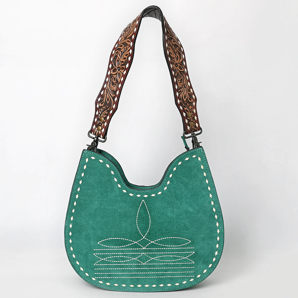 American Darling Hobo Suede Hand Tooled Genuine Leather