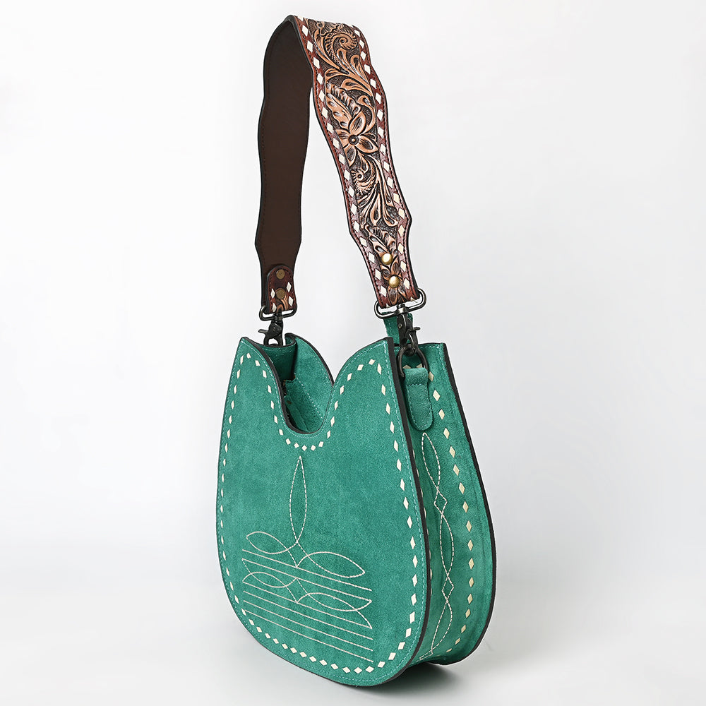 American Darling Hobo Suede Hand Tooled Genuine Leather