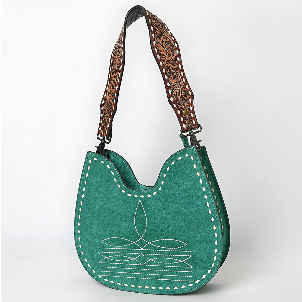American Darling Hobo Suede Hand Tooled Genuine Leather