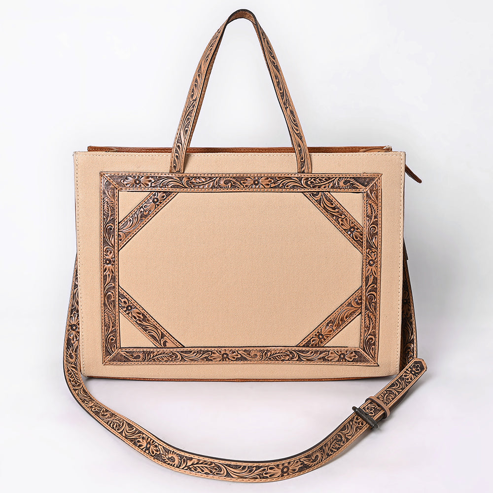 American Darling Tote Hand Tooled Saddle Blanket Genuine Leather