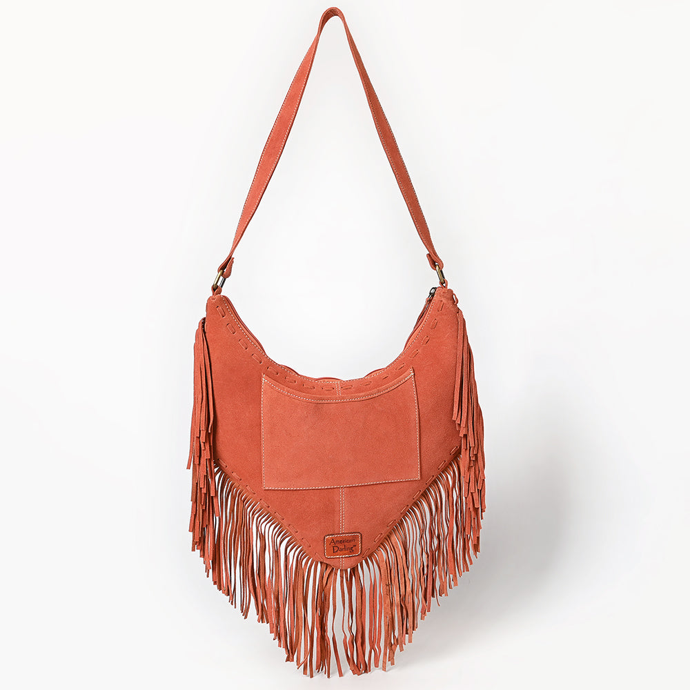 American Darling Women's Fringe Boot Stitched Genuine Leather Small Cross body Bag Eco-Friendly Full Grain Western Purse