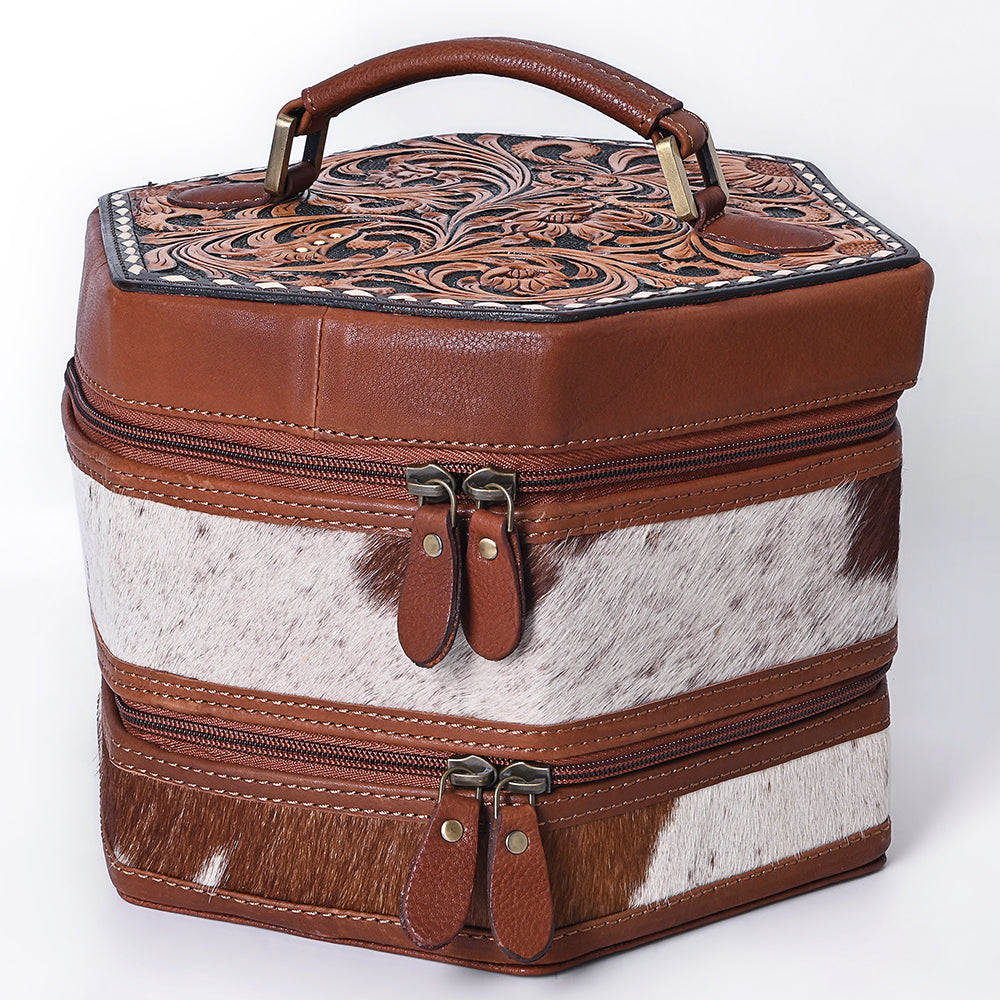 American Darling Jewelry Case Hand Tooled Genuine Leather