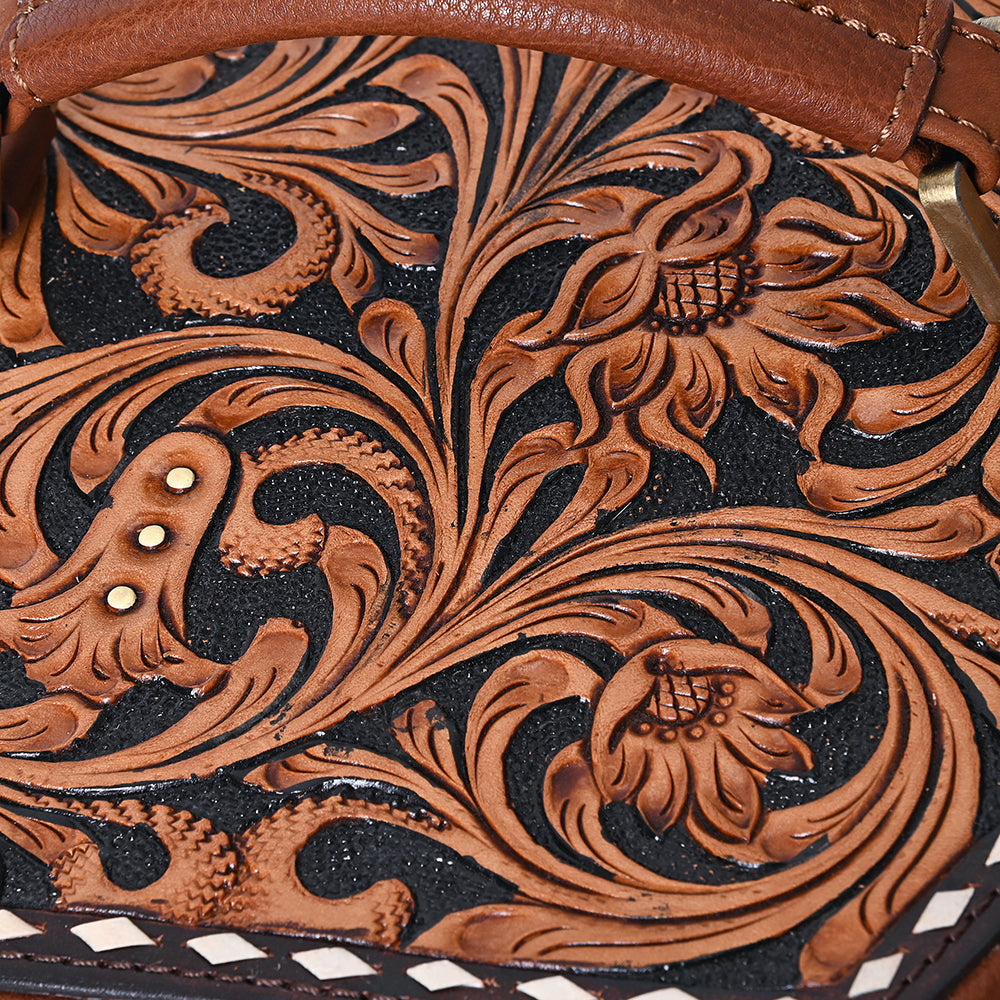 American Darling Jewelry Case Hand Tooled Genuine Leather