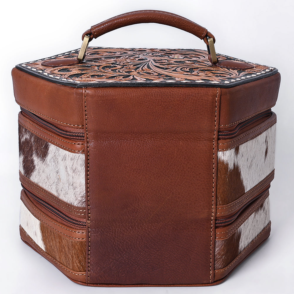 American Darling Jewelry Case Hand Tooled Genuine Leather