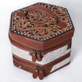 American Darling Jewelry Case Hand Tooled Genuine Leather