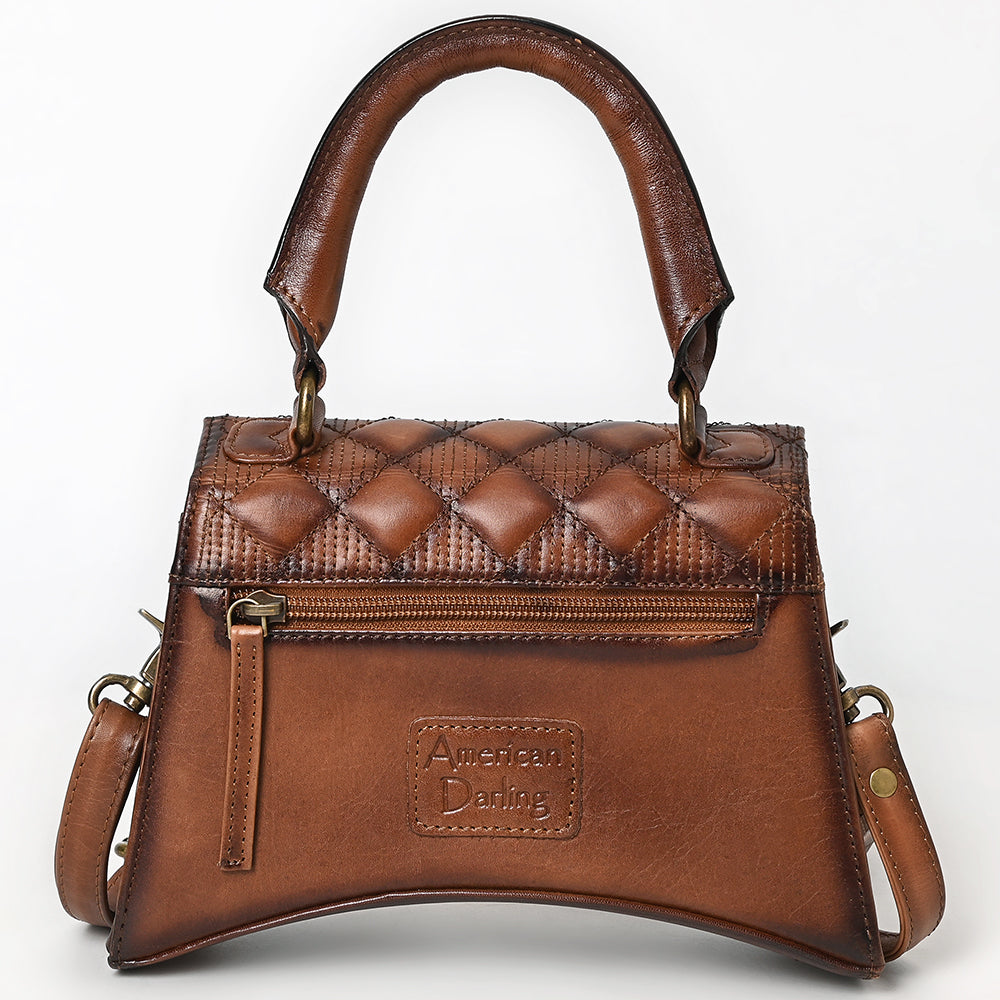 American Darling Western Cross Body Genuine Leather Handbag Purse Wallet Bag For Women Girls Brown