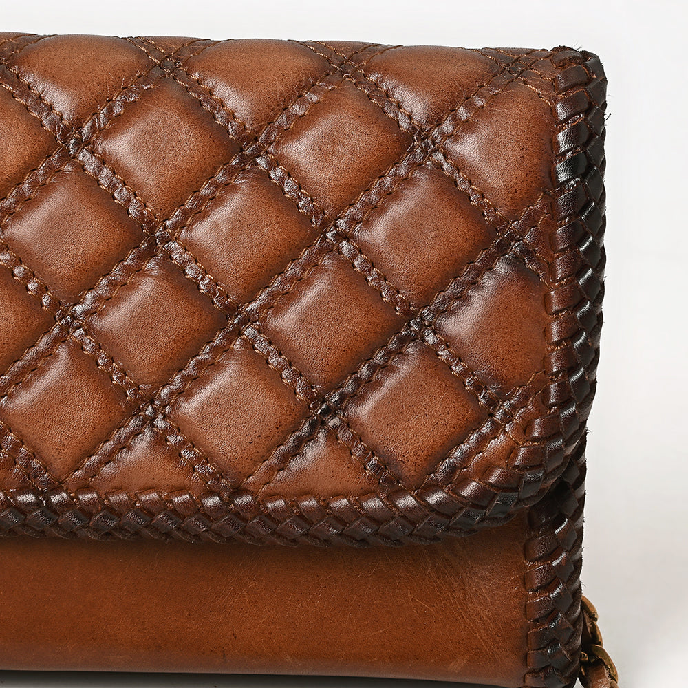 American Darling Western Cross Body Genuine Leather Handbag Purse Wallet Bag For Women Girls Brown