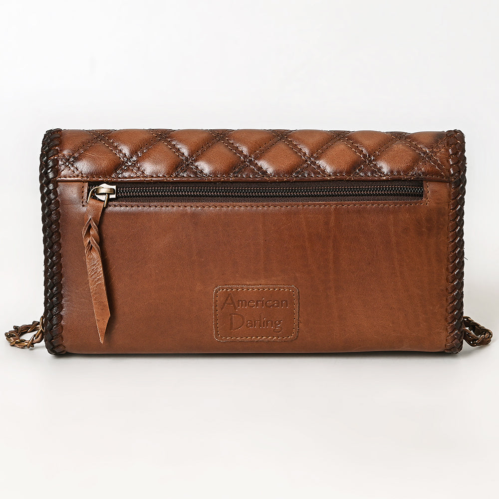 American Darling Western Cross Body Genuine Leather Handbag Purse Wallet Bag For Women Girls Brown