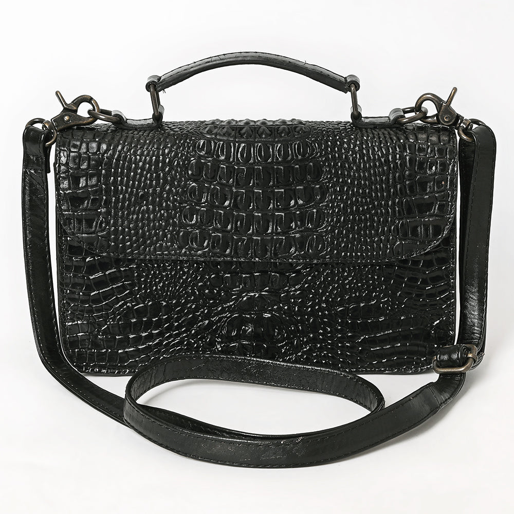 American Darling Crossbody Crocodile embossed Genuine Leather