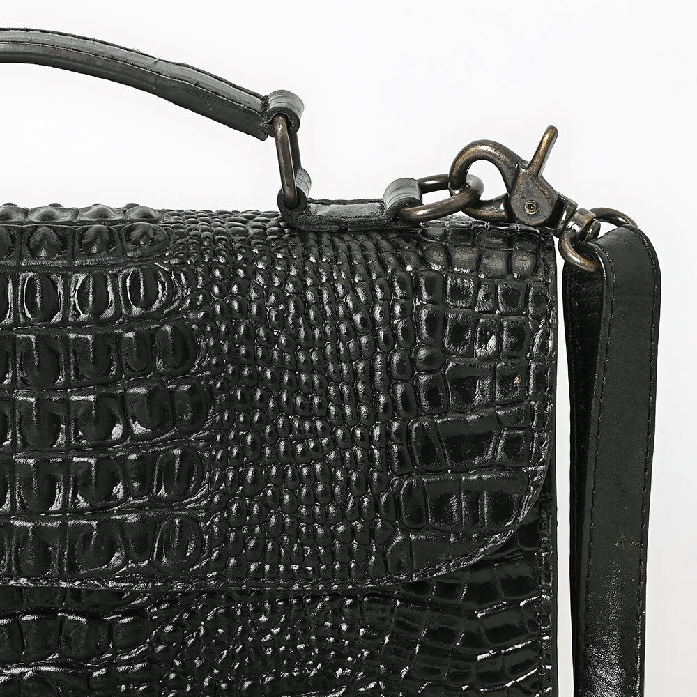 American Darling Crossbody Crocodile embossed Genuine Leather