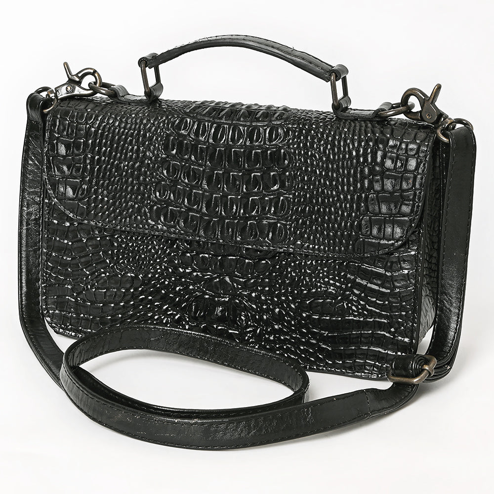 American Darling Crossbody Crocodile embossed Genuine Leather