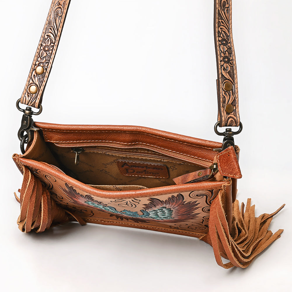 American Darling Crossbody Hand Tooled Genuine Leather