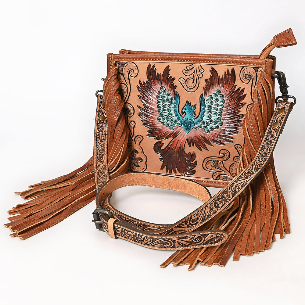 American Darling Crossbody Hand Tooled Genuine Leather