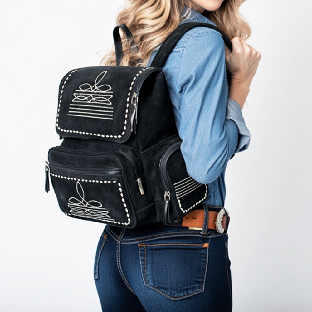 American Darling Genuine Suede Leather Backpack Handcrafted Boot Stitched Embroidery Eco-Friendly Full Grain Leather