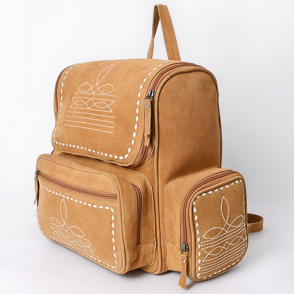 American Darling Genuine Suede Leather Backpack Handcrafted Boot Stitched Embroidery Eco-Friendly Full Grain Leather
