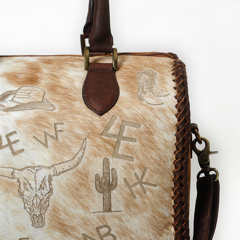 American Darling Duffel Bag Beautifully Hair on Genuine Leather women bag