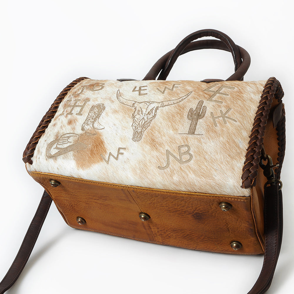 American Darling Duffel Bag Beautifully Hair on Genuine Leather women bag