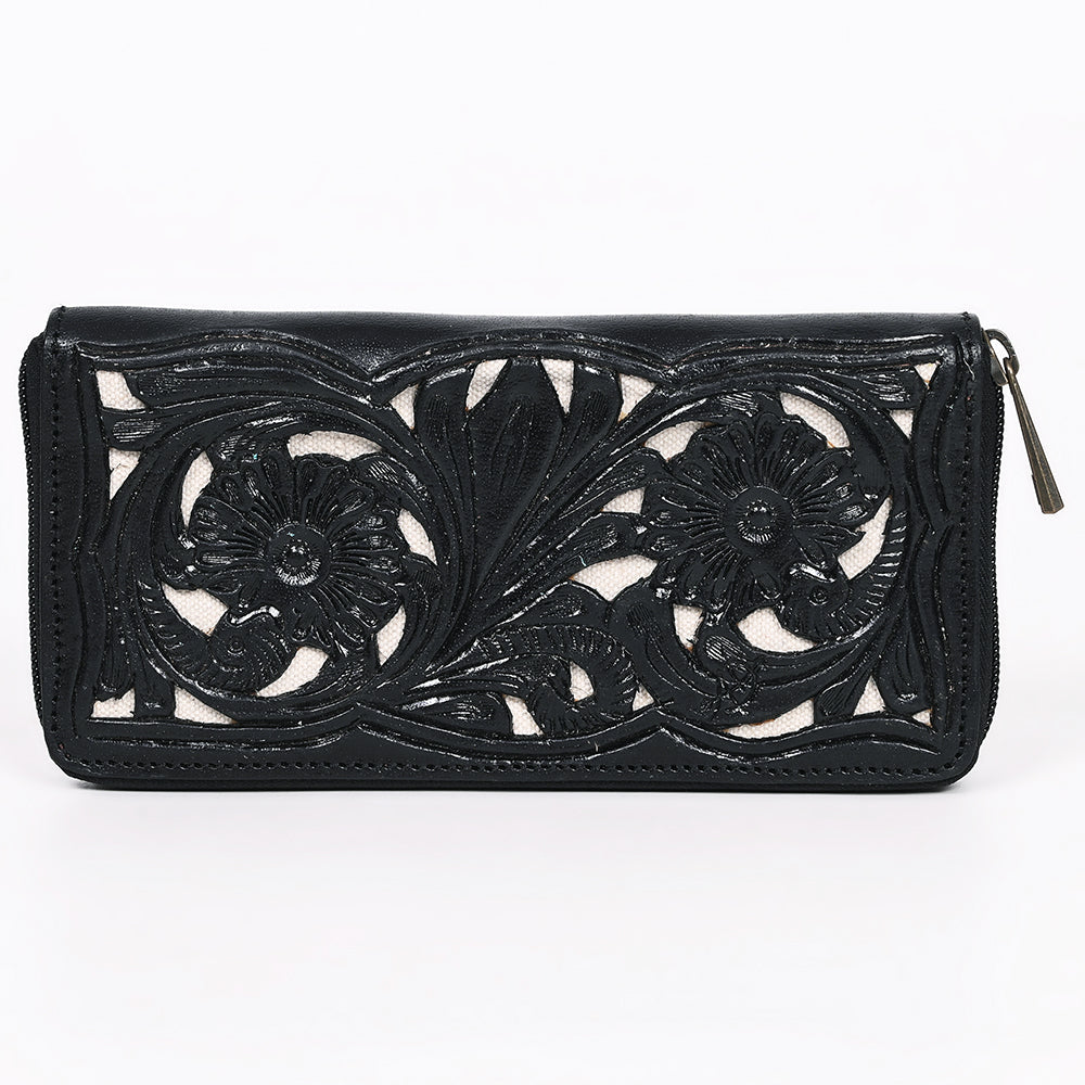 American Darling Wallet Hand Tooled Genuine Leather