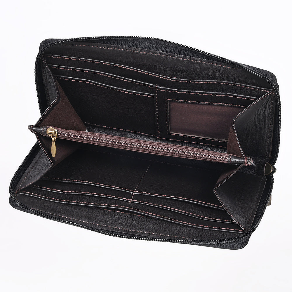 American Darling Wallet Hand Tooled Genuine Leather