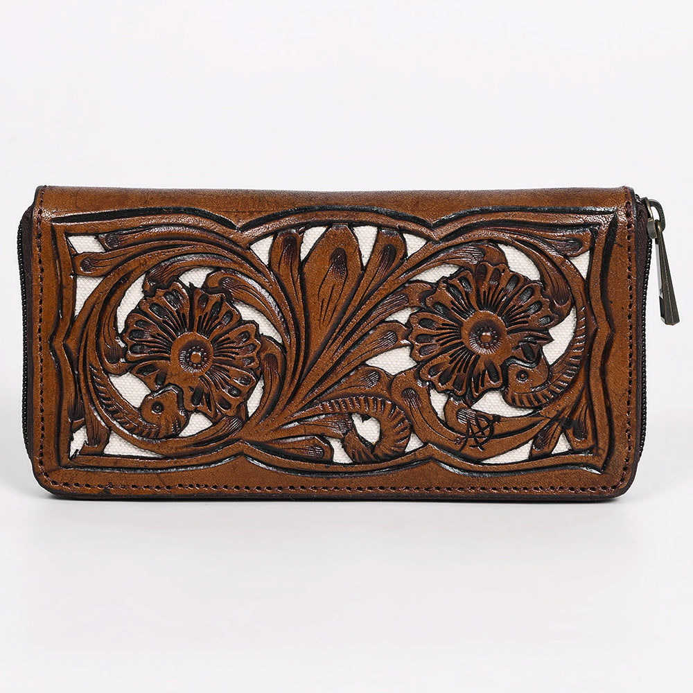American Darling Wallet Hand Tooled Genuine Leather
