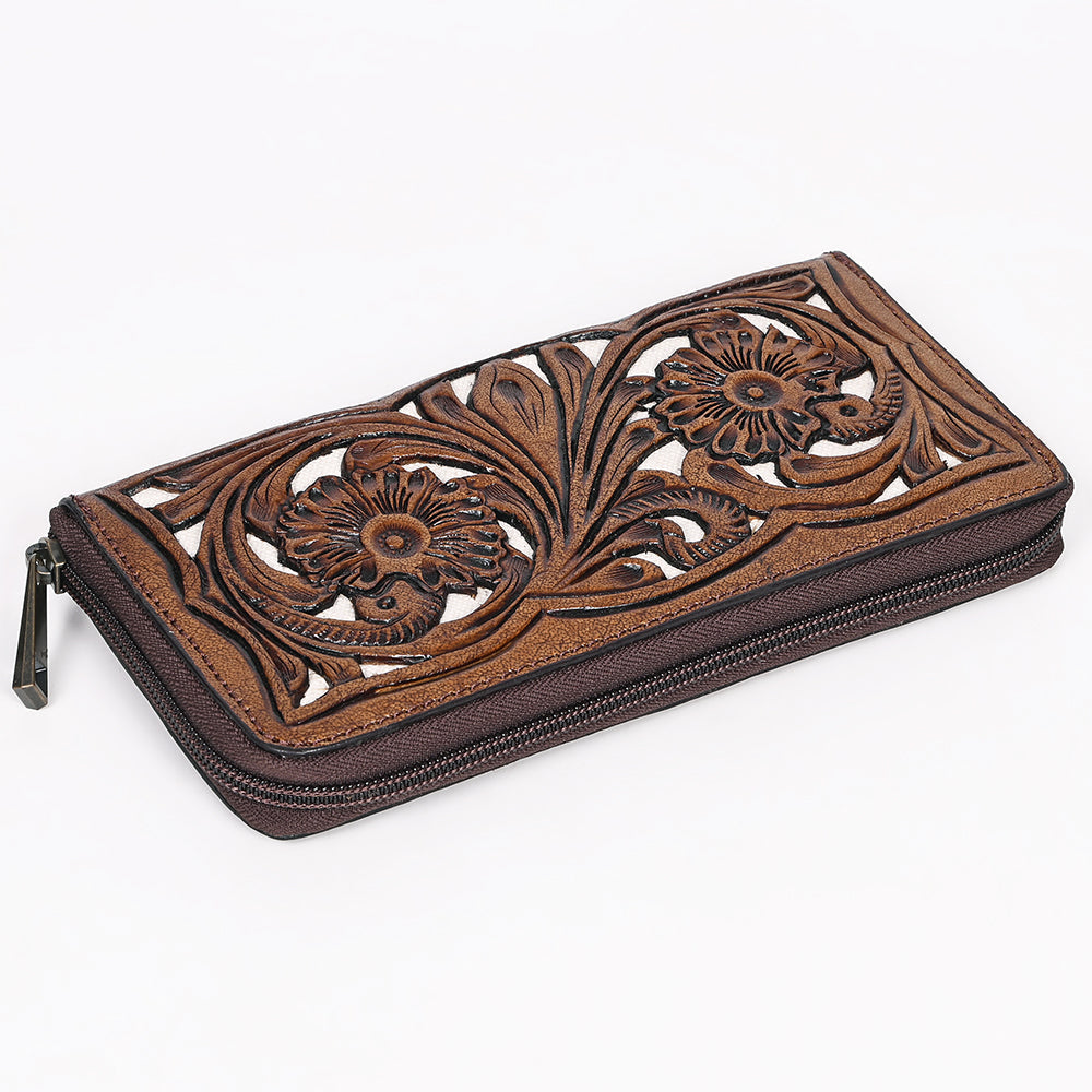 American Darling Wallet Hand Tooled Genuine Leather