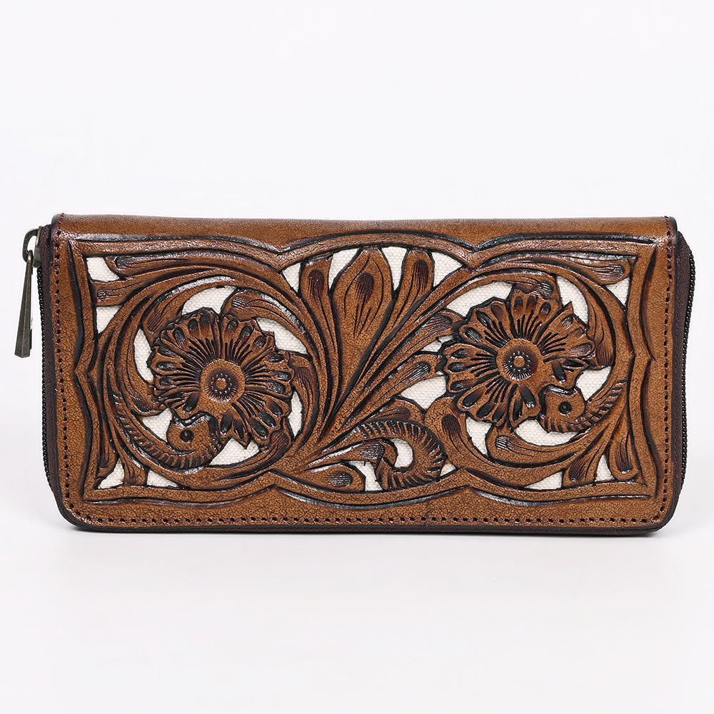 American Darling Wallet Hand Tooled Genuine Leather