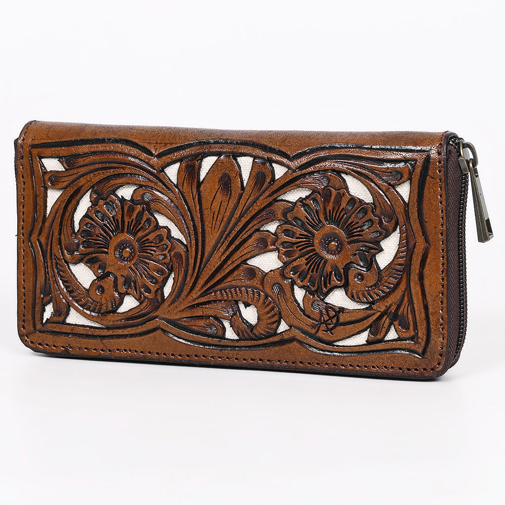 American Darling Wallet Hand Tooled Genuine Leather