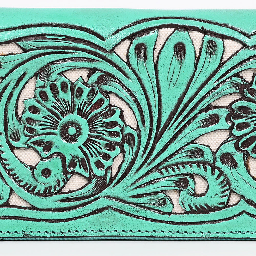 American Darling Wallet Hand Tooled Genuine Leather