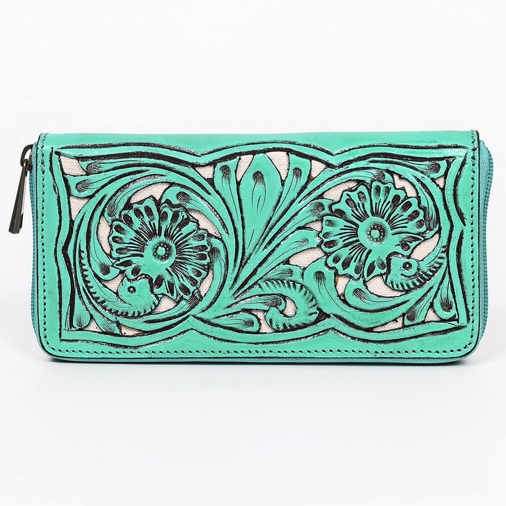 American Darling Wallet Hand Tooled Genuine Leather