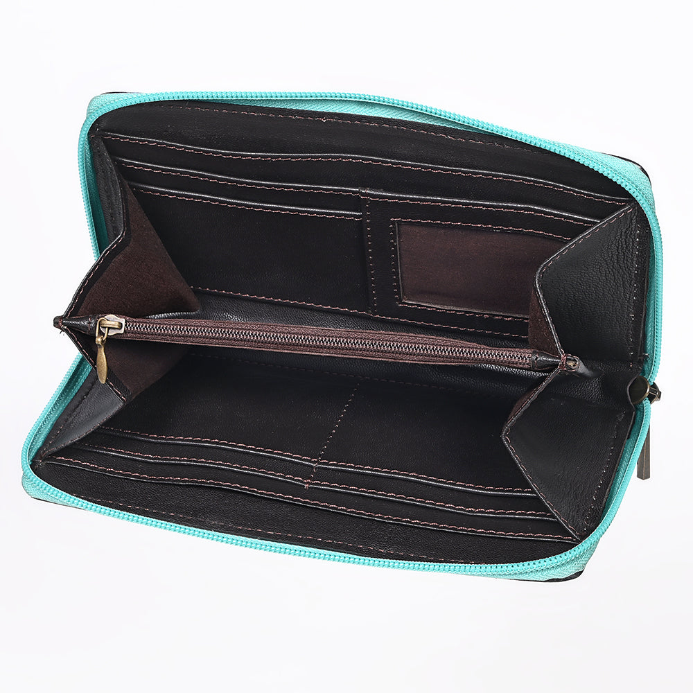 American Darling Wallet Hand Tooled Genuine Leather