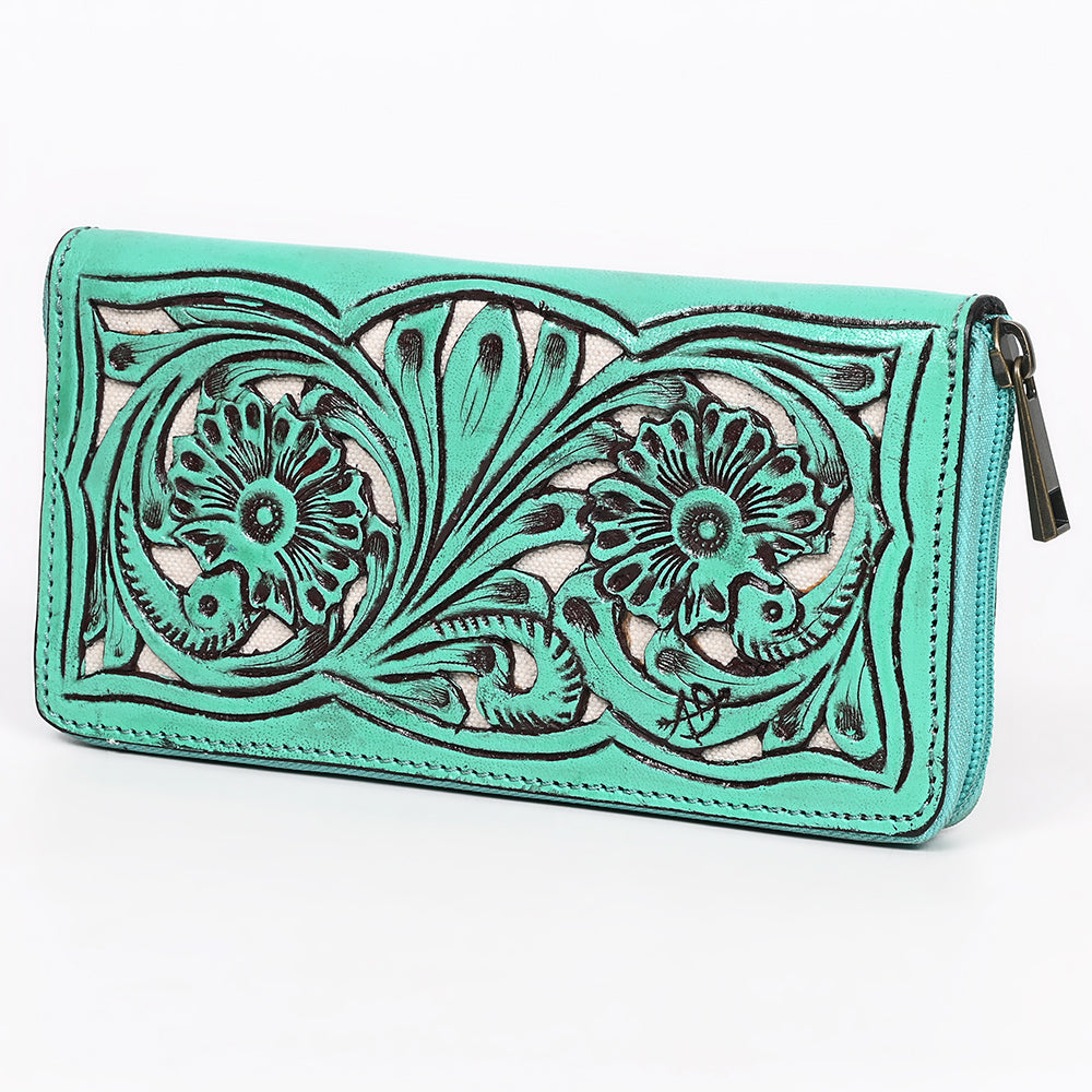 American Darling Wallet Hand Tooled Genuine Leather