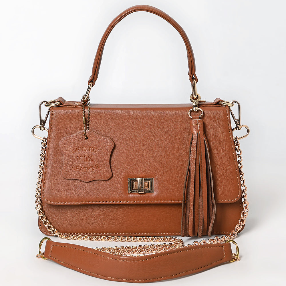 Never Mind Crossbody Fringes Genuine Leather