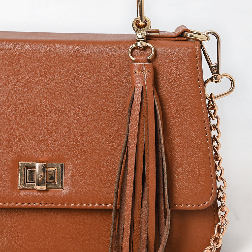 Never Mind Crossbody Fringes Genuine Leather