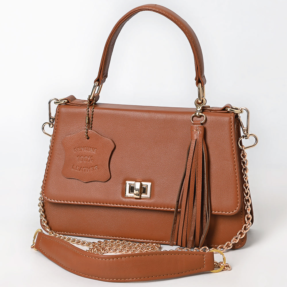 Never Mind Crossbody Fringes Genuine Leather