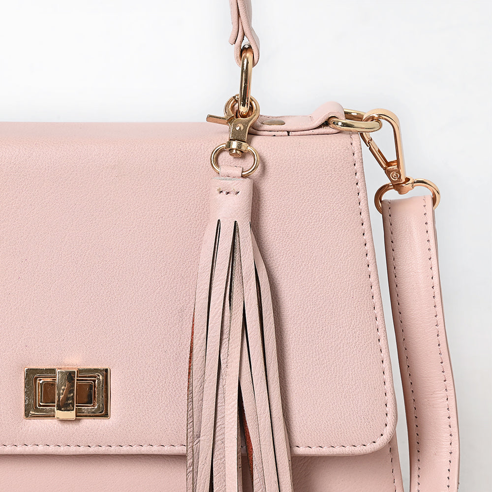 Never Mind Crossbody Fringes Genuine Leather