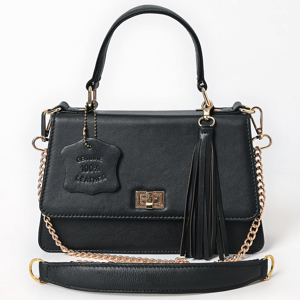 Never Mind Crossbody Fringes Genuine Leather