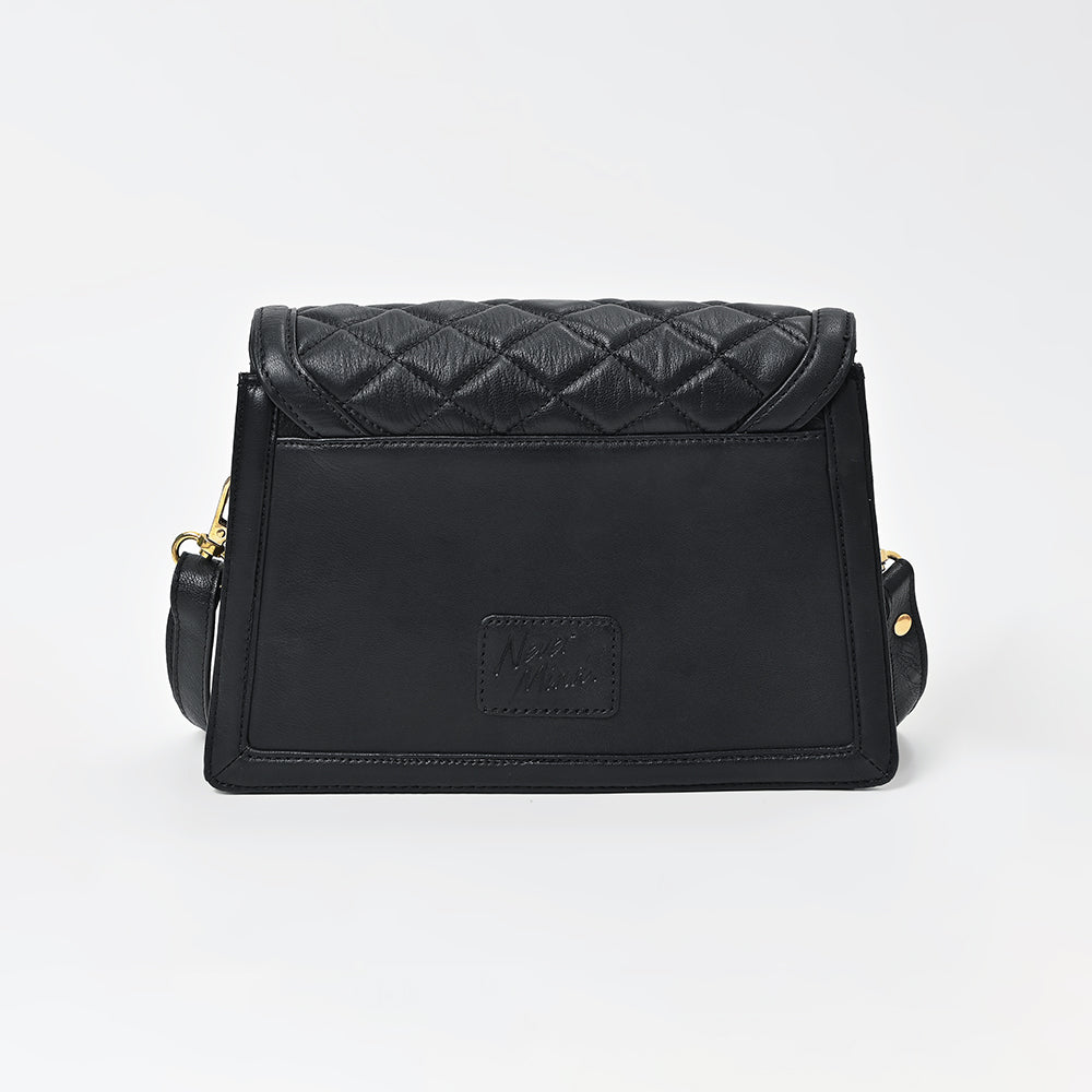 Never Mind Quilted Leather Crossbody Bag with Envelope Flap