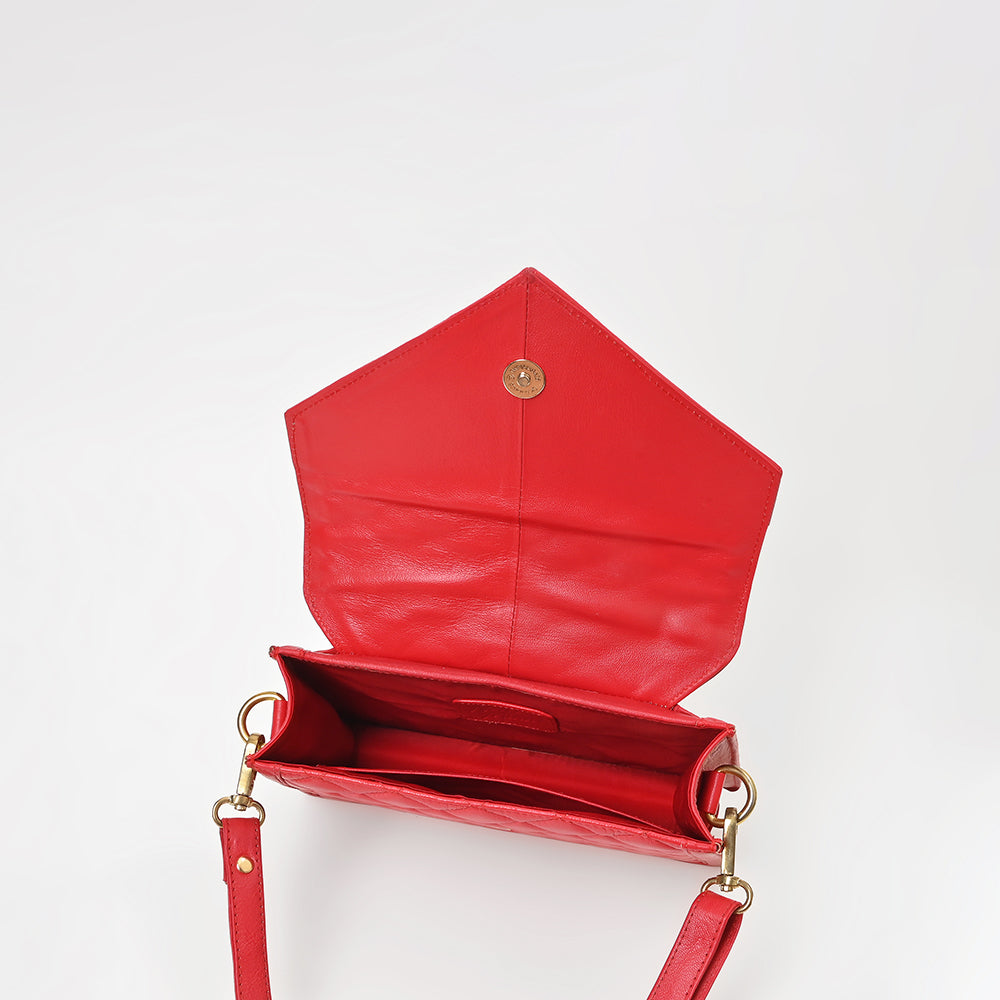 Never Mind Quilted Leather Crossbody Bag with Envelope Flap
