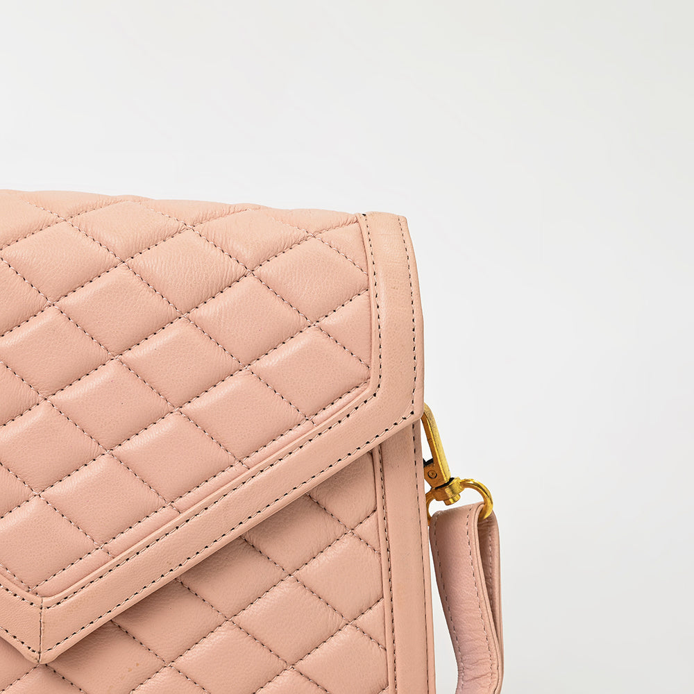 Never Mind Quilted Leather Crossbody Bag with Envelope Flap