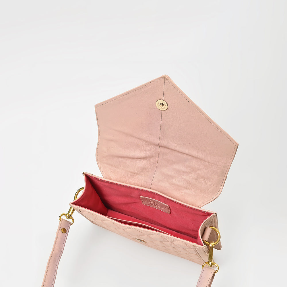 Never Mind Quilted Leather Crossbody Bag with Envelope Flap