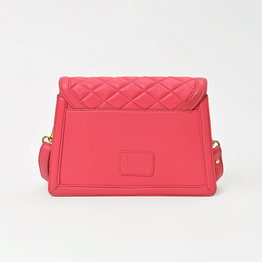 Never Mind Quilted Leather Crossbody Bag with Envelope Flap
