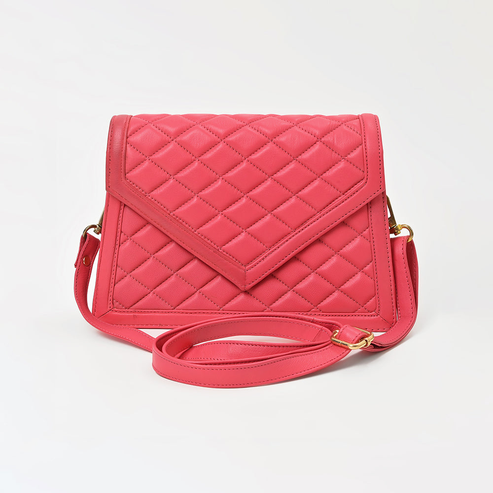 Never Mind Quilted Leather Crossbody Bag with Envelope Flap