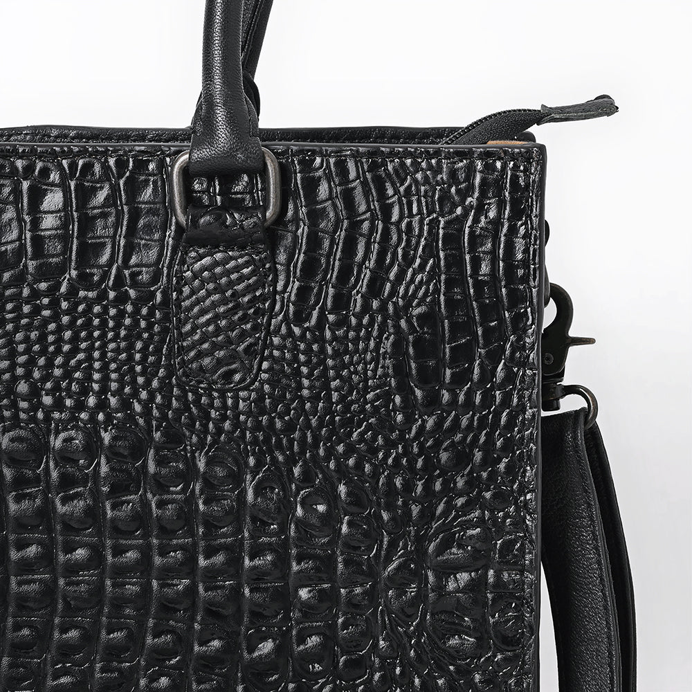 American Darling Tote Crocodile Embossed Genuine Leather