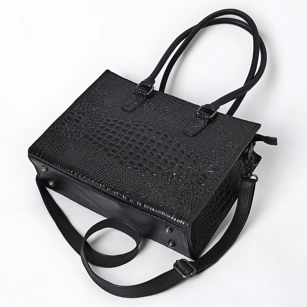 American Darling Tote Crocodile Embossed Genuine Leather