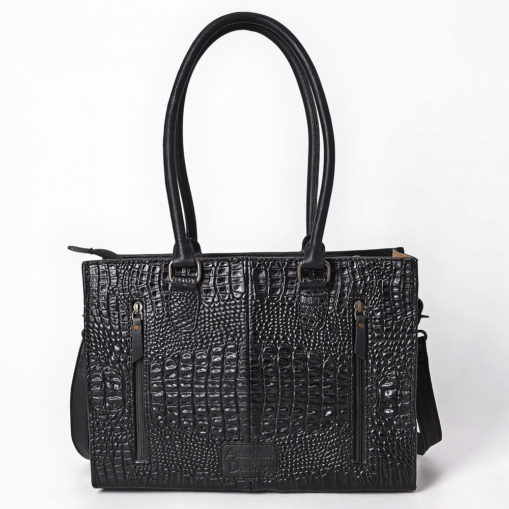American Darling Tote Crocodile Embossed Genuine Leather